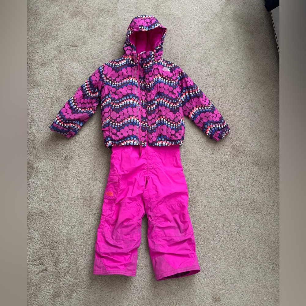 The North Face Pink and Purple Toddler Snowsuit